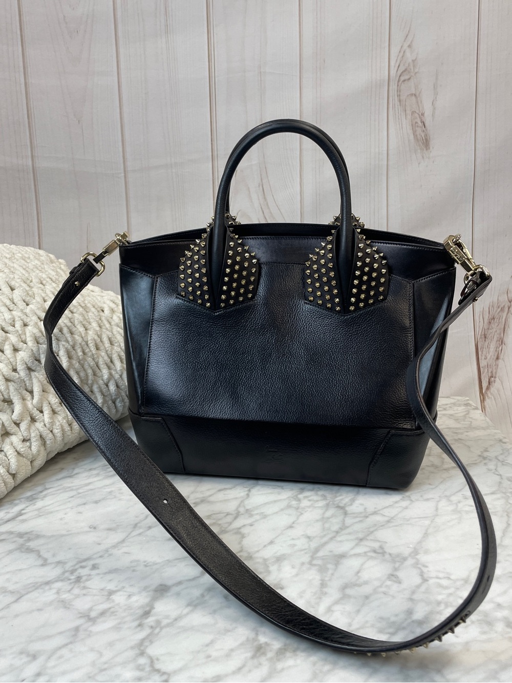 Christian Louboutin black studded tote